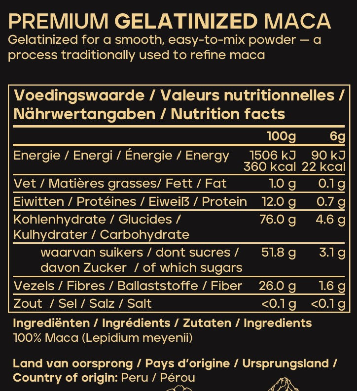 Biologisch Zwarte Gelatiniseerde Maca