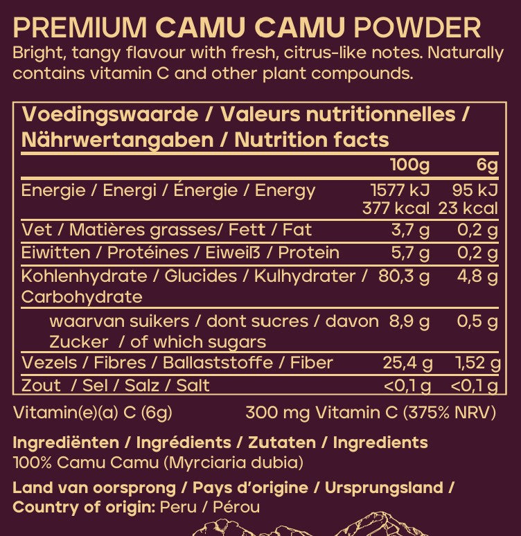 Biologisch Camu Camu Poeder uit Peru >5% Vitamine C