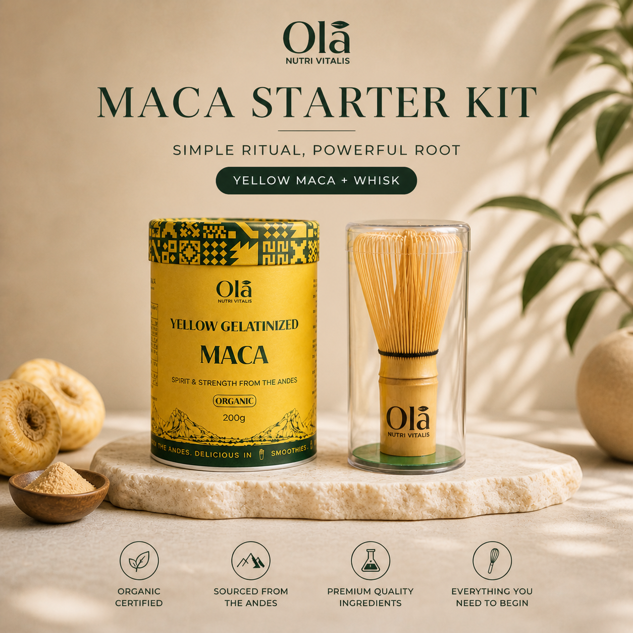 Starter Kit – Yellow Maca + Whisk