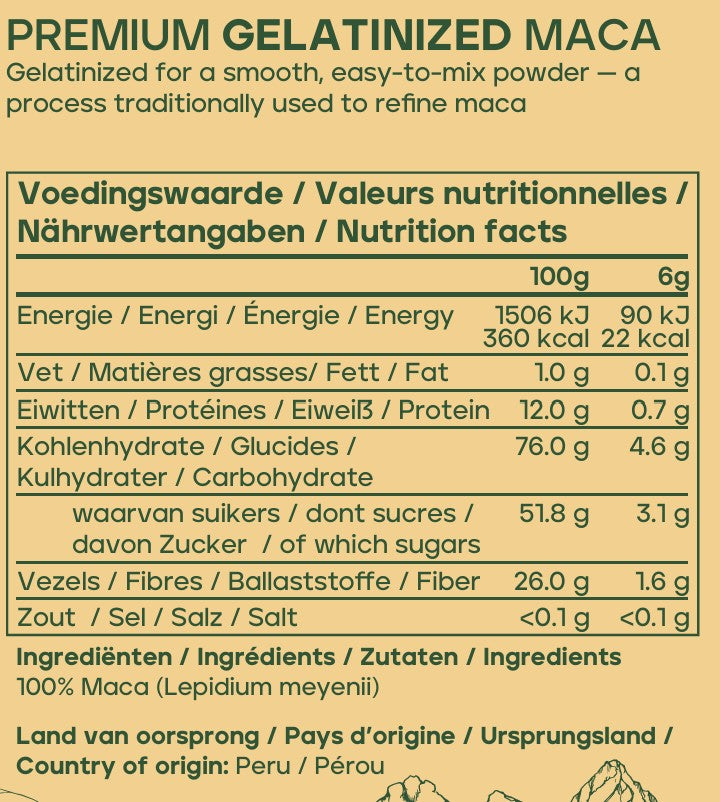 Biologisch Gele Gelatiniseerde Maca